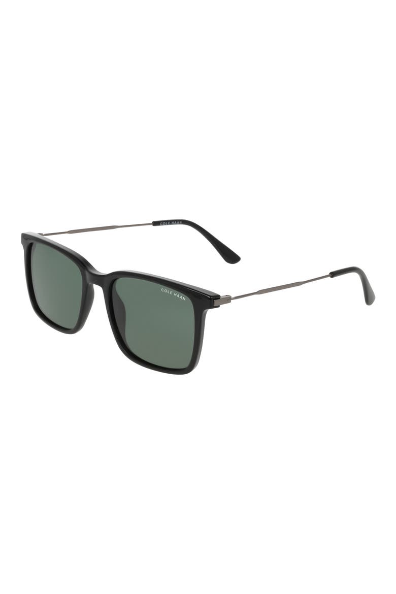 55mm Rectangular Sunglasses, Alternate, color, BLACK