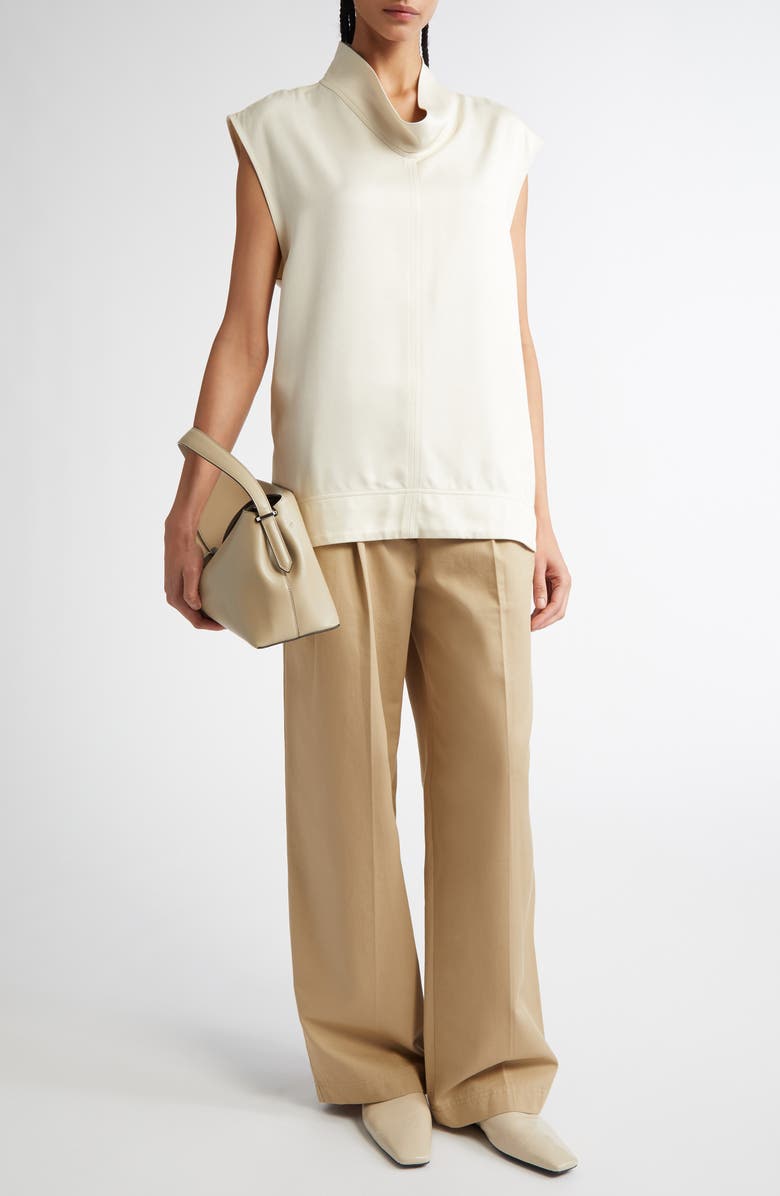 TOTEME Funnel Neck Sleeveless Top, Alternate, color, Ecru