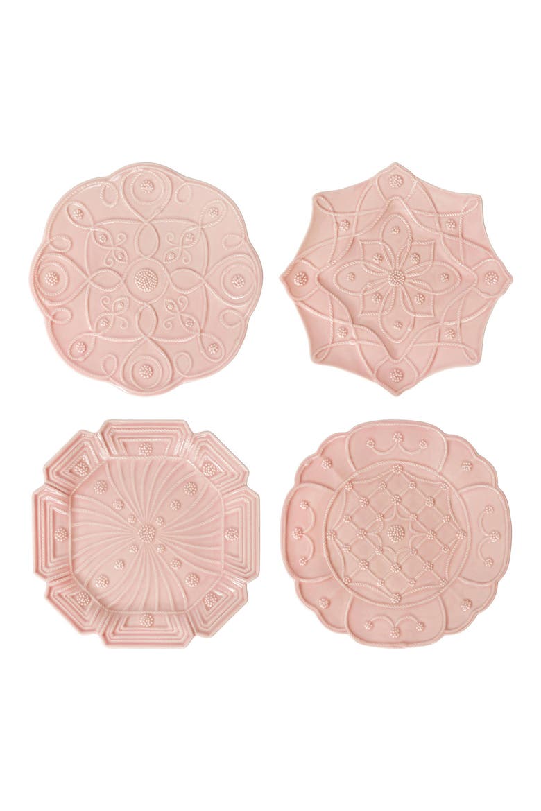 Jardins du Monde Set of 4 Dessert/Salad Plates, Main, color, BLUSH