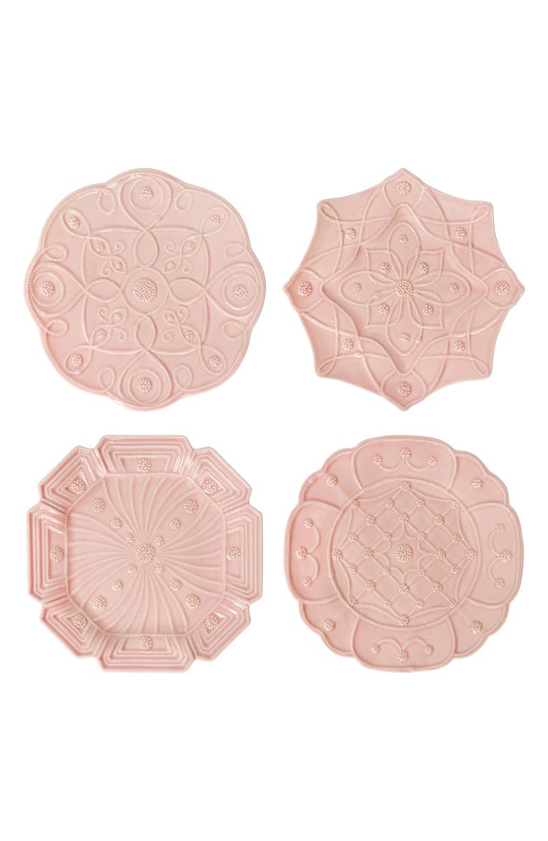 Juliska Jardins du Monde Set of 4 Dessert/Salad Plates, Main, color, Blush