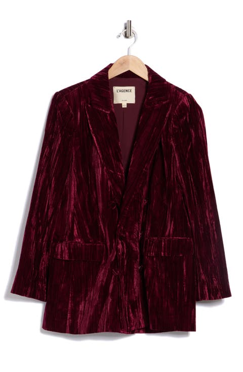 Aimee Oversize Double Breasted Velvet Blazer