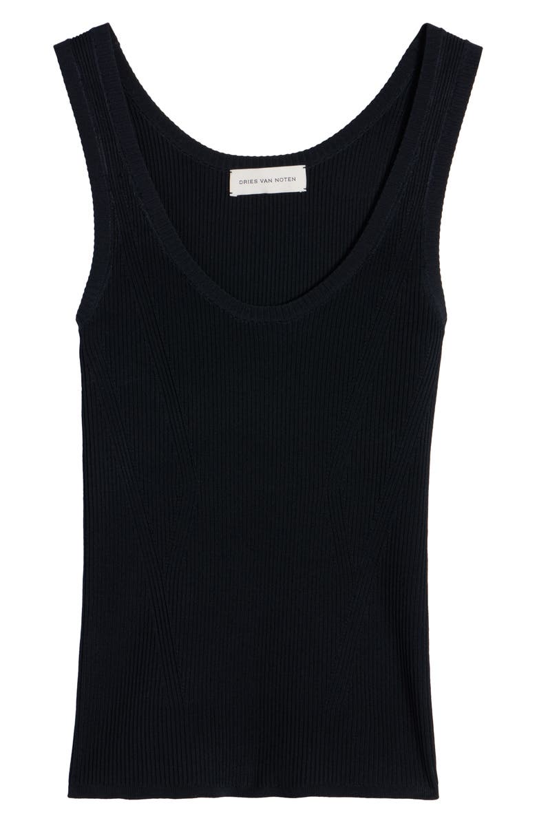 Dries Van Noten Topaza Ribbed Tank, Alternate, color, Navy