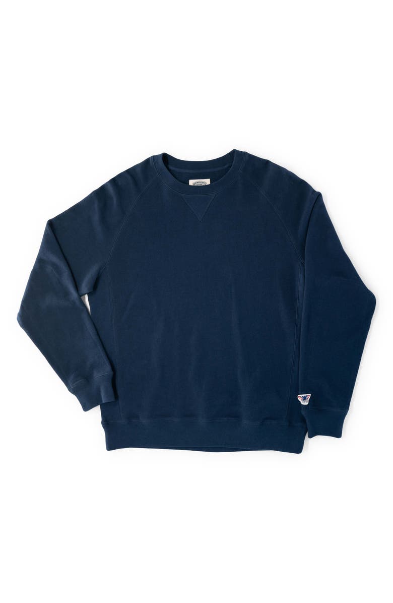 Devil-Dog Dungarees Men's Cotton Crewneck Sweatshirt, Alternate, color, Navy Blue