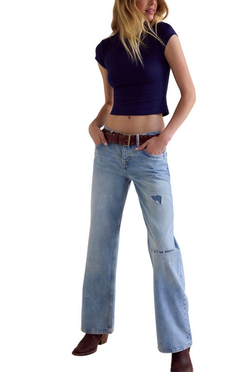 Free People Morning Pages Crop Baby T-shirt In Blue