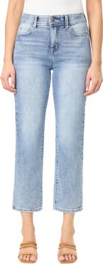 CURVE APPEAL Effortless 27-Inch High Rise Slim Straight Leg Jeans