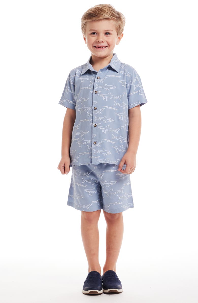 Andy & Evan Kids' Camp Shirt & Shorts Set, Alternate, color, Blue
