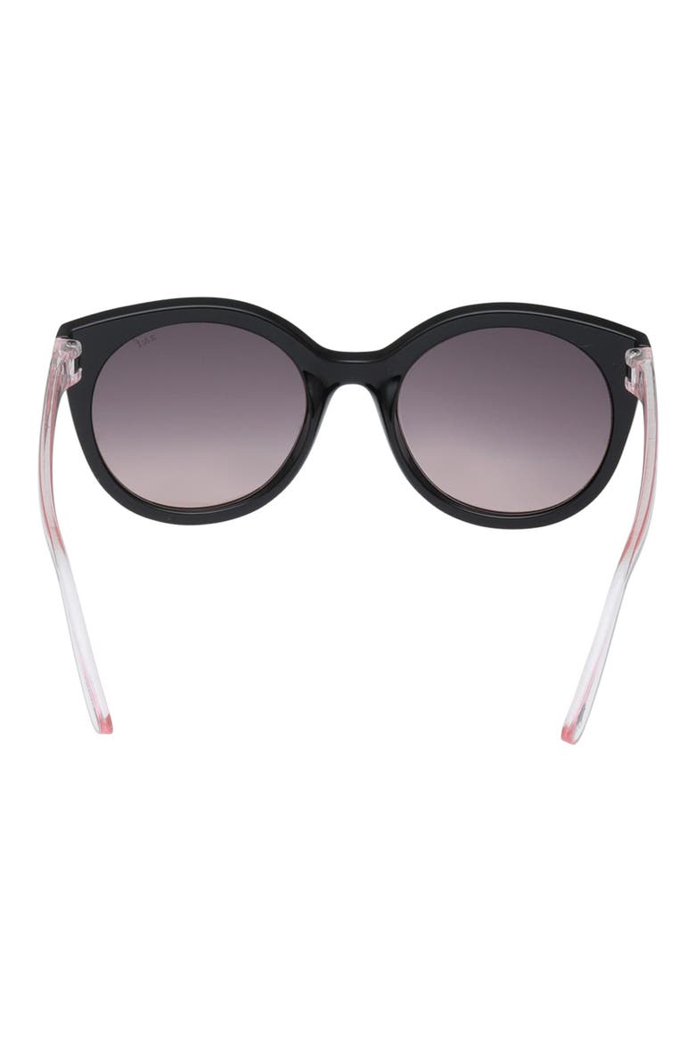 Kids' Gradient Geometric Sunglasses, Alternate, color, SHINY BLACK / GRADIENT SMOKE
