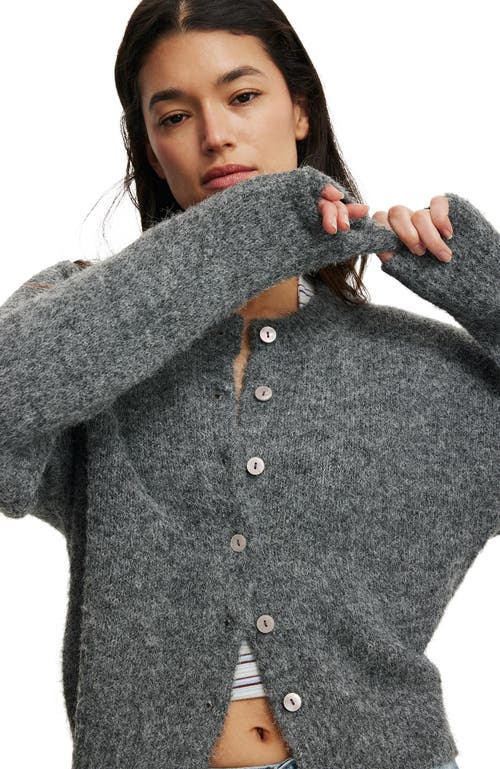 Cotton On Lofty Luxe Crew Cardigan In Gray
