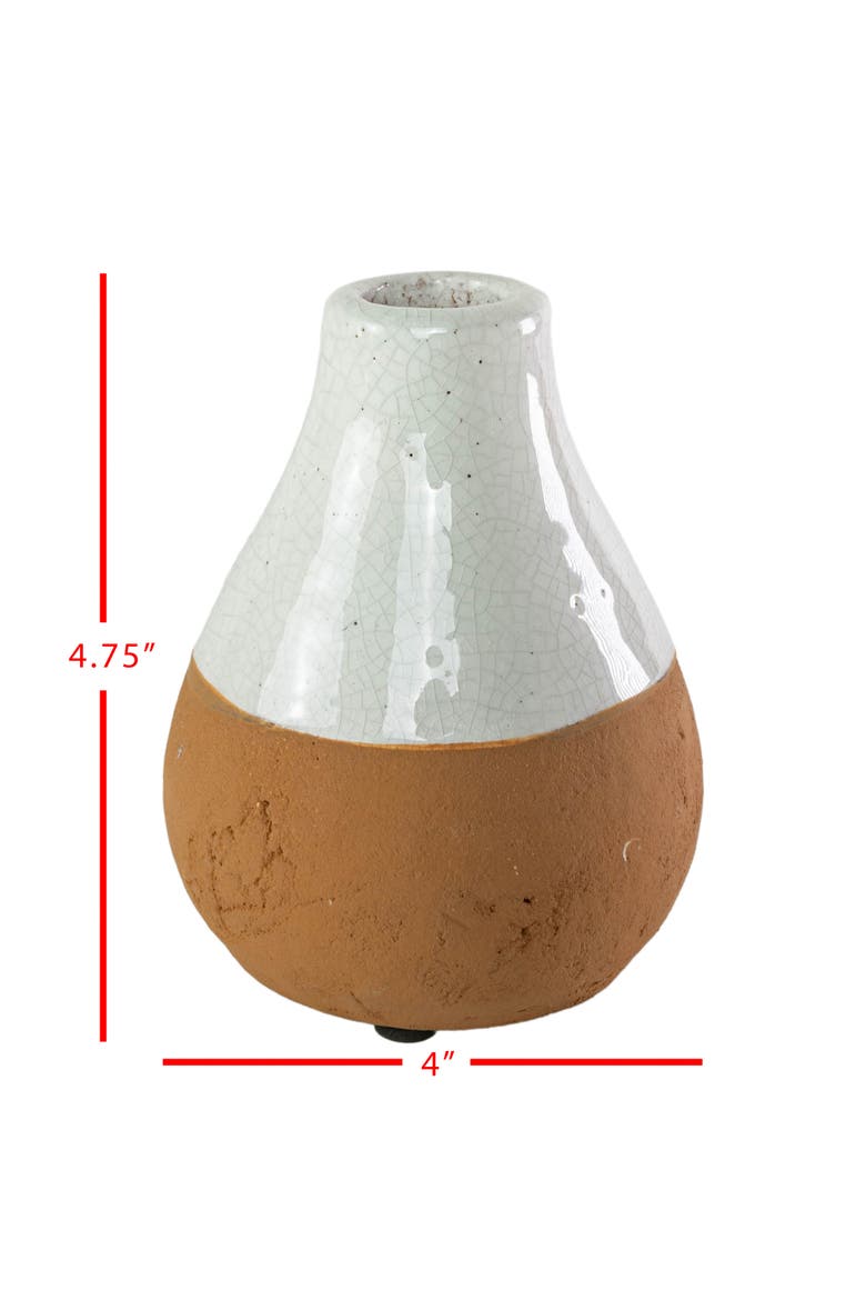 Terracotta Dipped Terracotta Bud Vase, Alternate, color, Orange