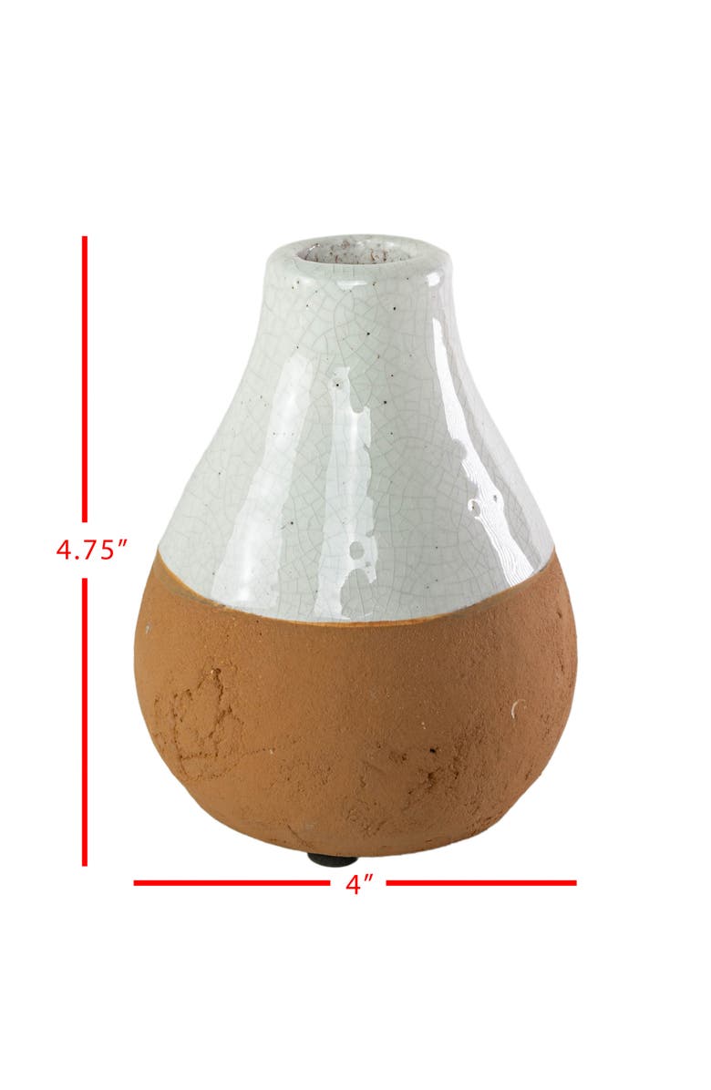 Foreside Home and Garden Terracotta Dipped Terracotta Bud Vase, Alternate, color, Orange
