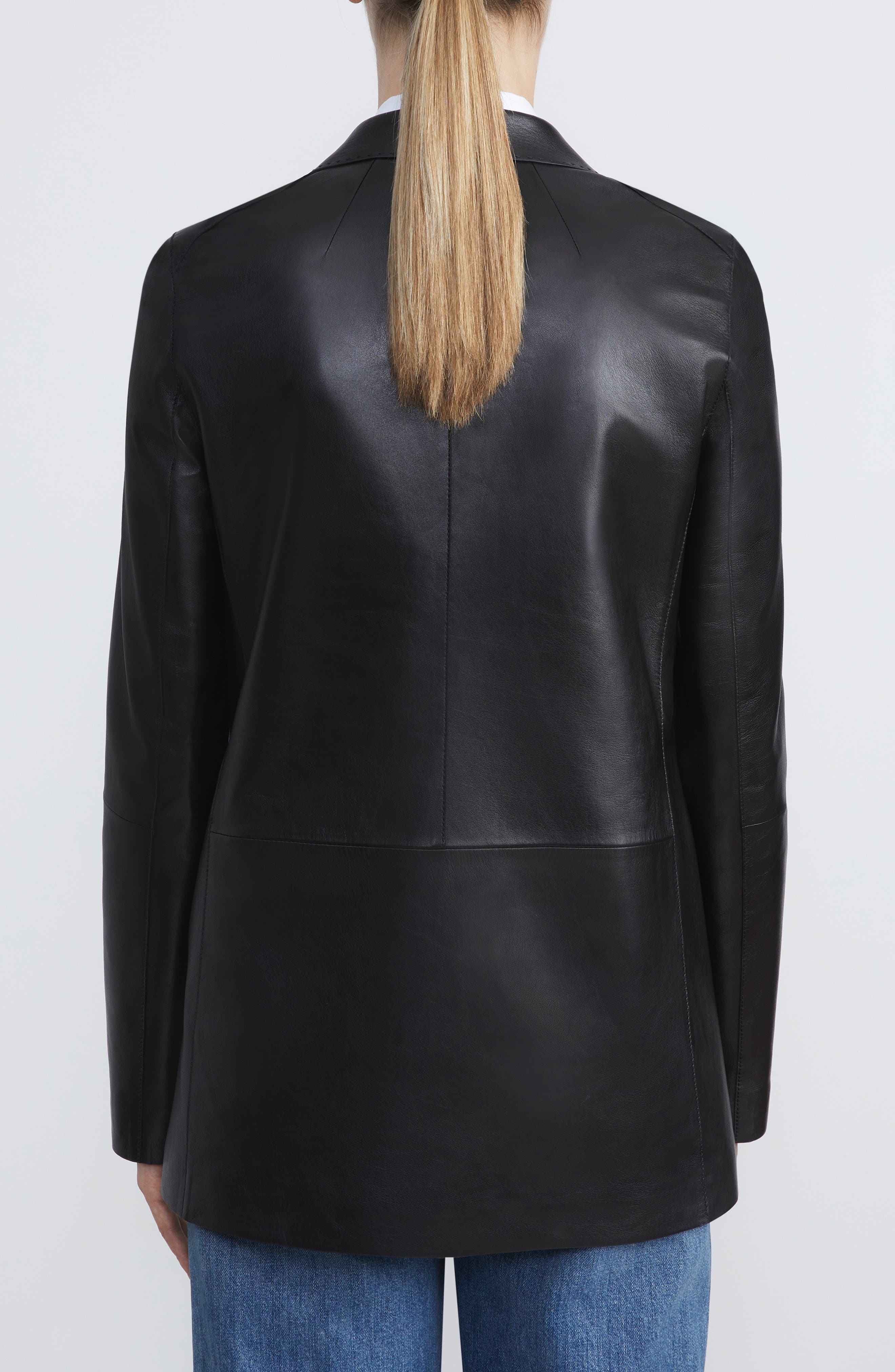 Lambskin Leather Blazer - image 2