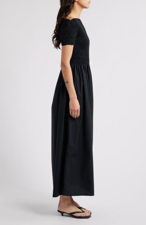 Faithfull The Brand Deboni Off The Shoulder Cotton Maxi Dress In Black