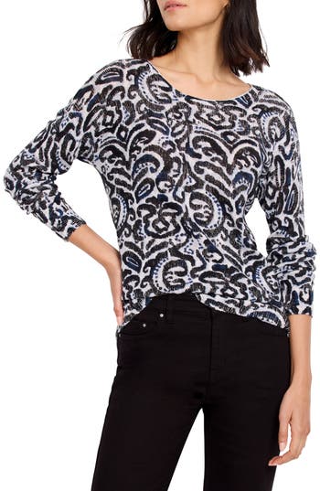 Nic + Zoe Nic+zoe Tossed Paisley Sweater In Multi