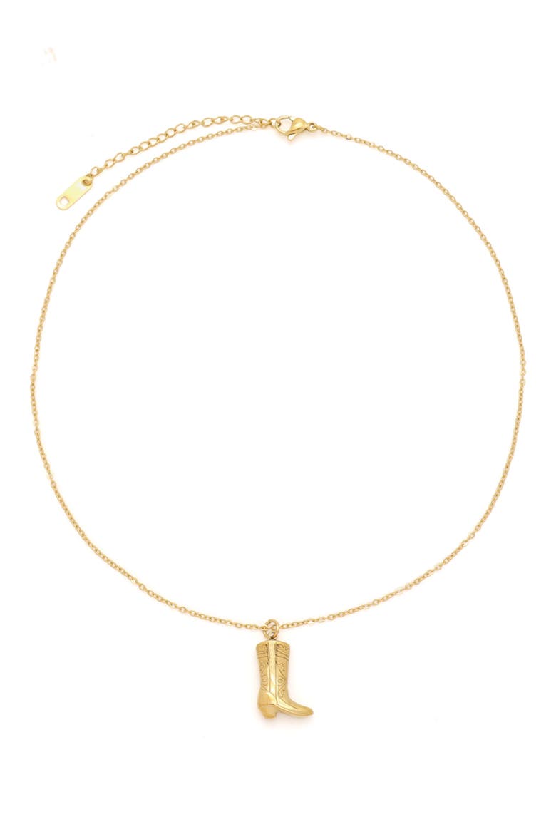 Boot Pendant Necklace, Main, color, GOLD