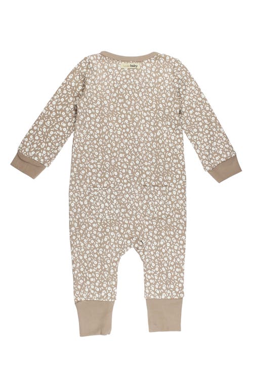 L'ovedbaby Print Organic Cotton Romper In Oatmeal Ditsy Floral