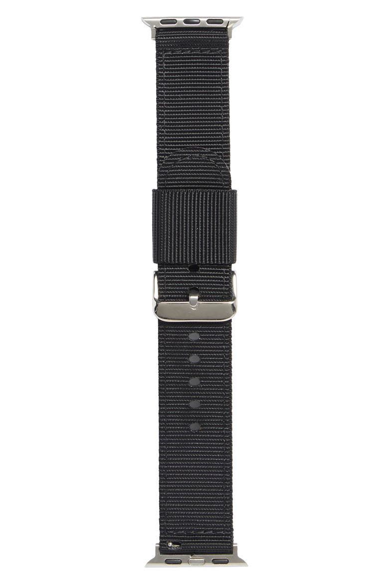 Canvas Smartwatch Band, Main, color, BLACK- SILVER