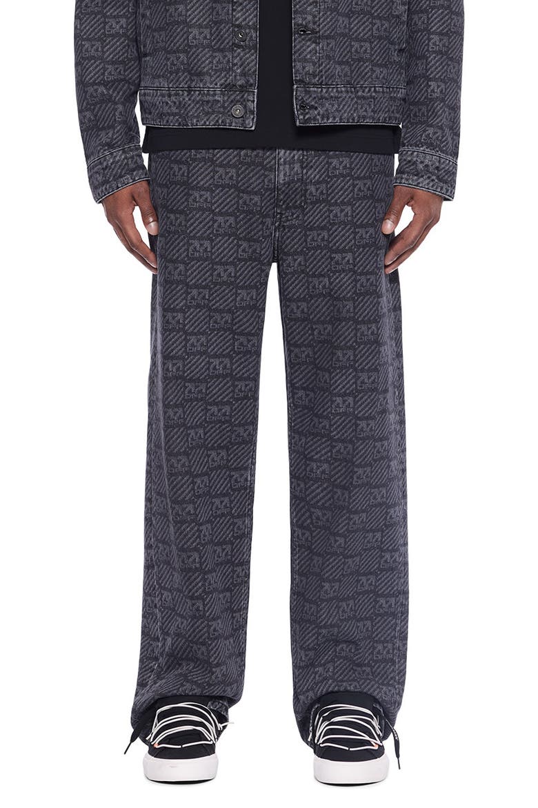 Logo Print Jeans, Main, color, BLACK