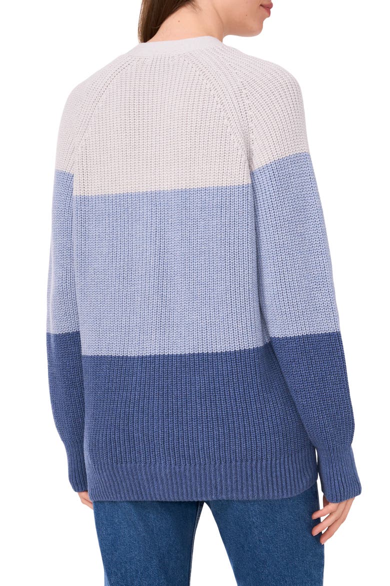 Oversize Colorblock Cardigan, Alternate, color, MARBLE HEATHER BLUE