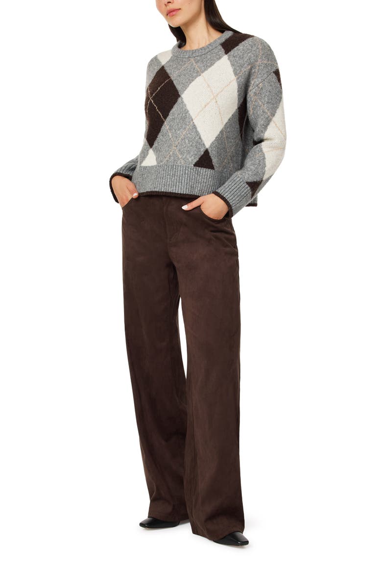 Argyle Crewneck Sweater, Alternate, color, GREY ARGYLE