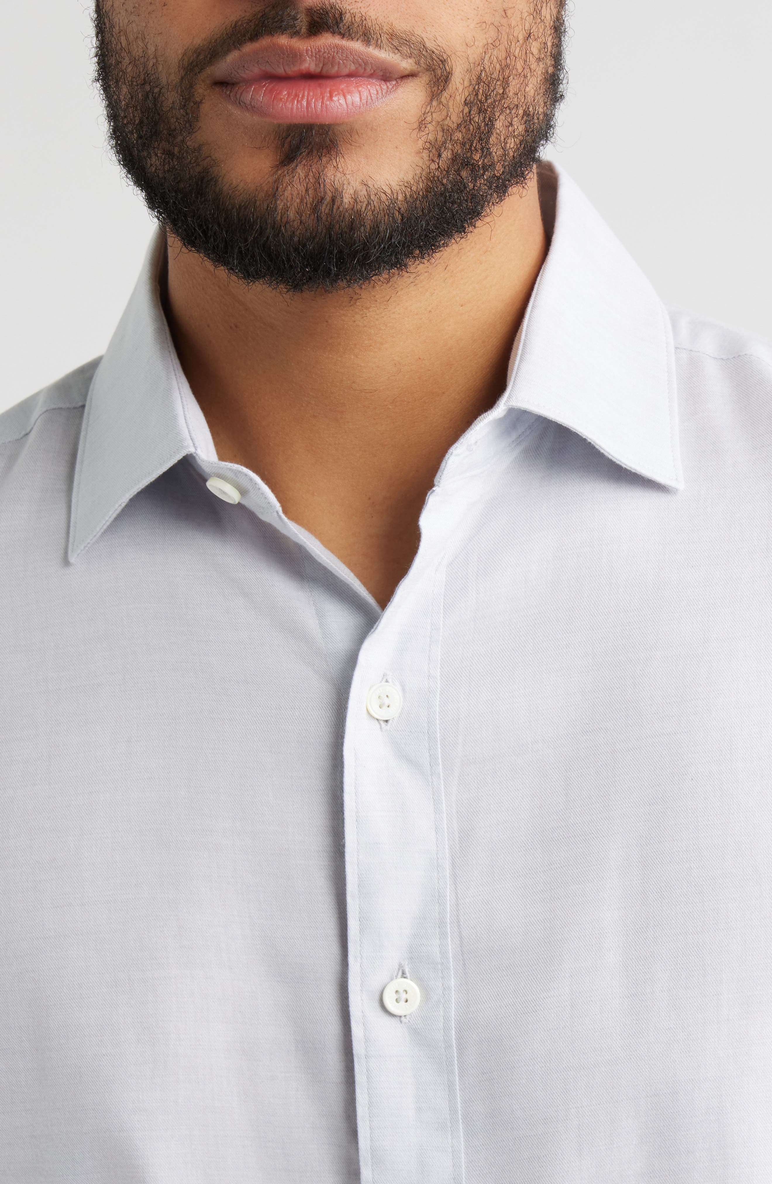 Axel Trim Fit Solid Cotton Blend Button-Up Shirt - image 2