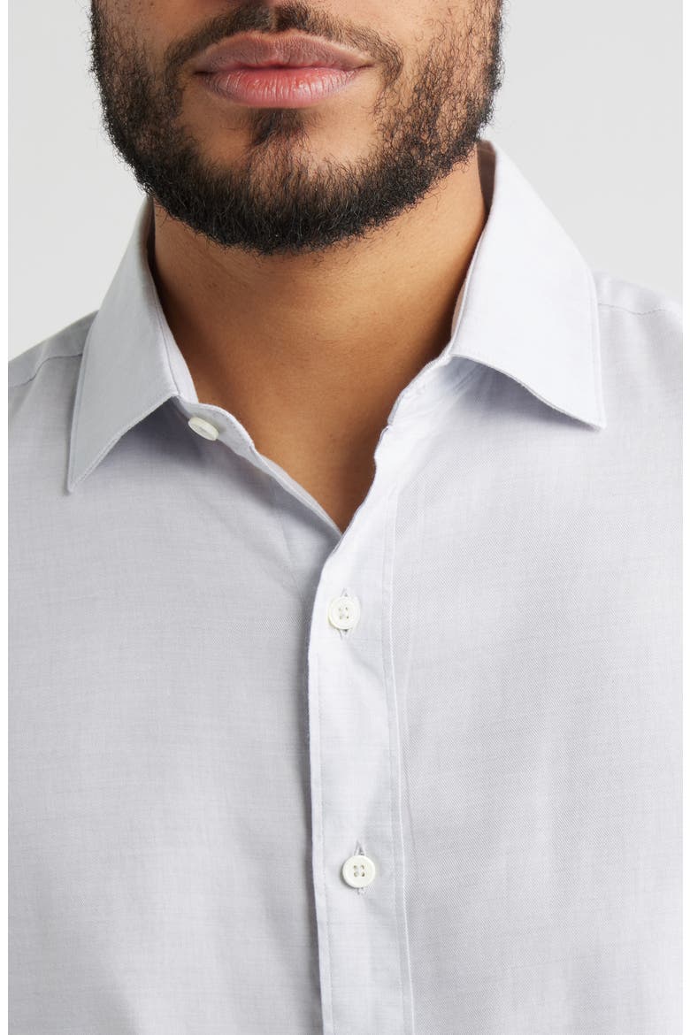 Axel Trim Fit Solid Cotton Blend Button-Up Shirt, Alternate, color, PLATINUM