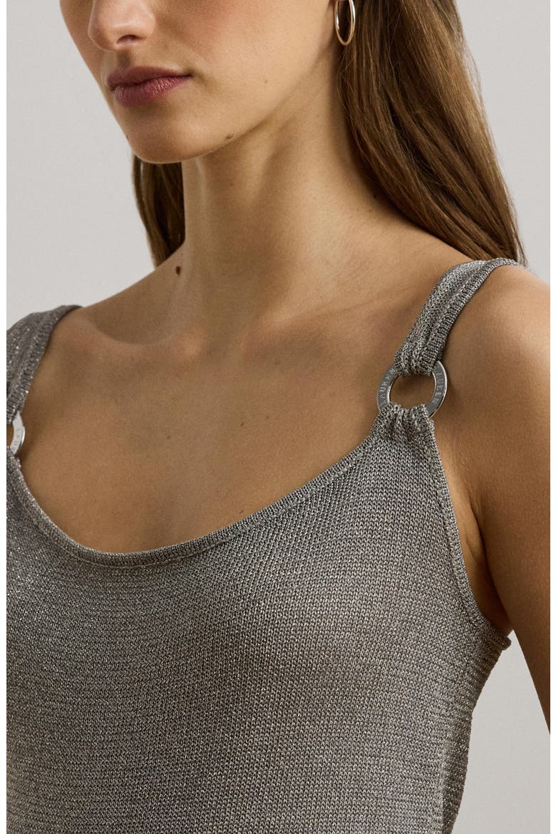 Metallic Blend Knit Tank, Alternate, color, BRIGHT NICKEL METALLIC