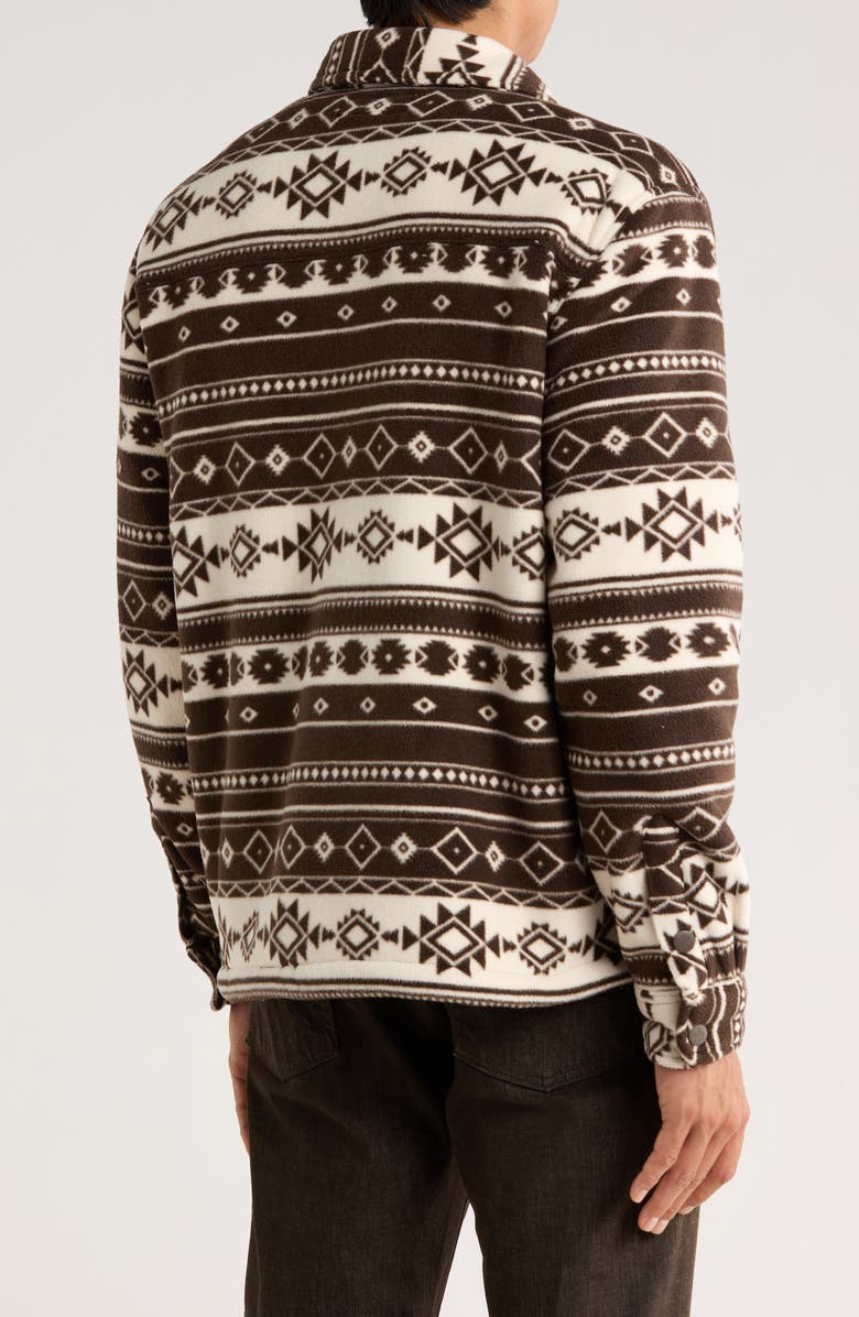 Rainforest Edgewood Geometric Bonded Fleece & Faux Shearling Jacket, Alternate, color, Oatmeal/ Brown