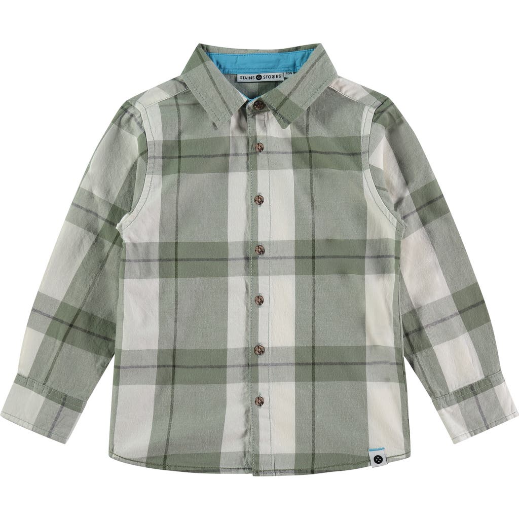 Stains And Stories By Babyface Kids' Check Pattern Button Up Shirt In Multi