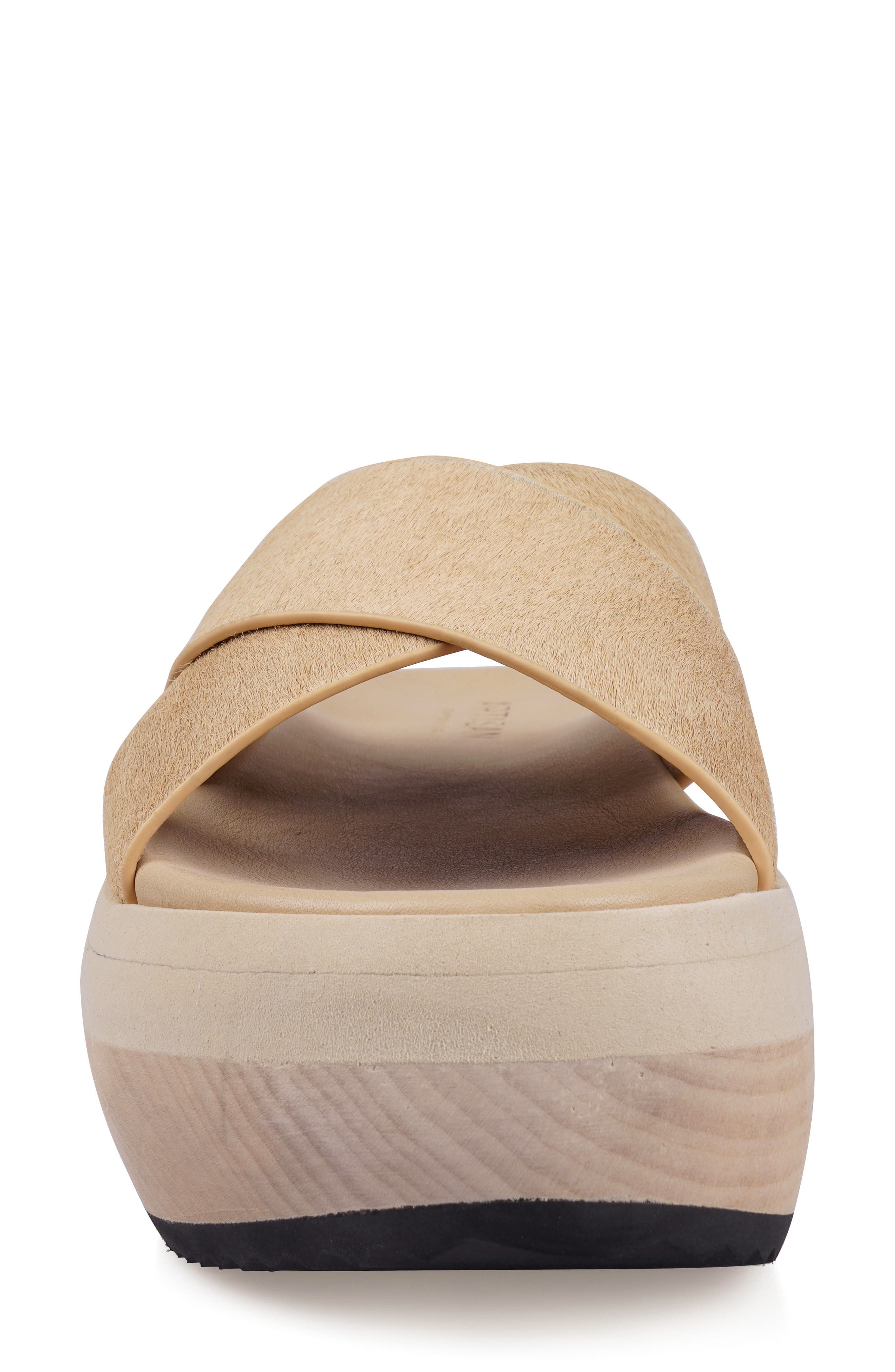 Maia Genuine Calf Hair Platform Sandal, Alternate, color, NATURAL TAN