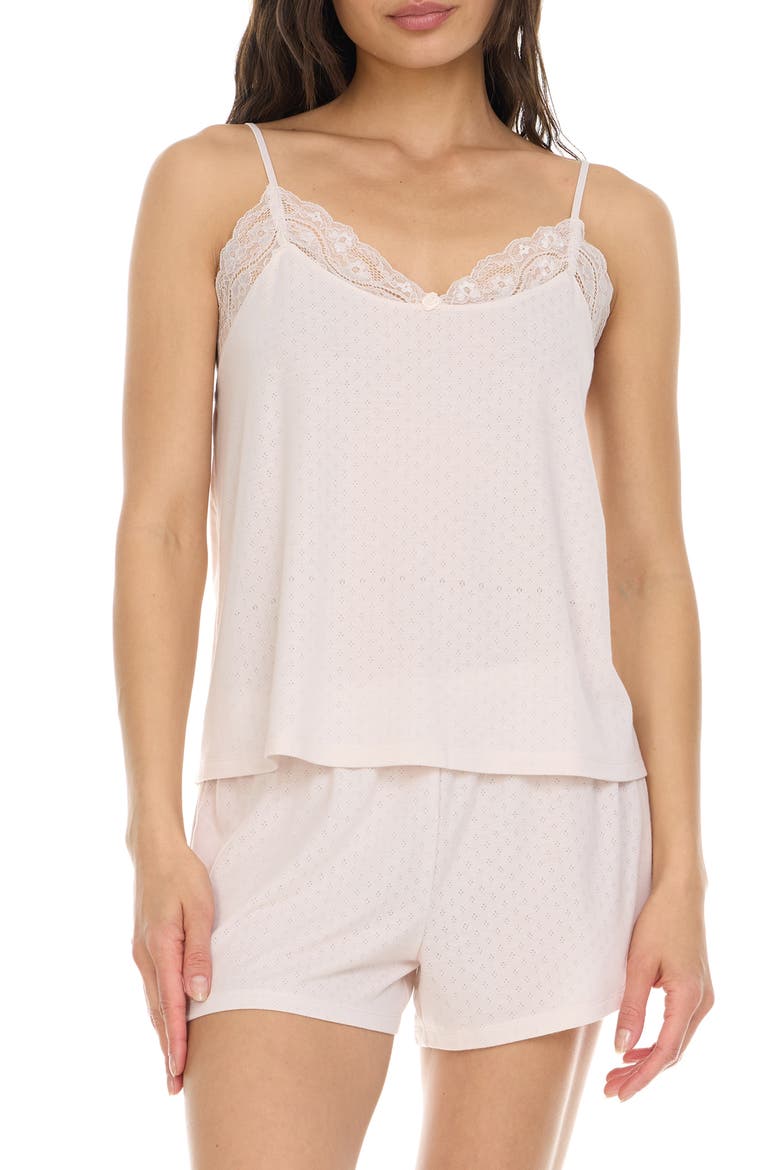 Brittany Short Pointelle Knit Pajamas, Main, color, BEIGE