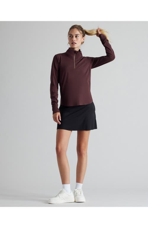 Shop Rhone Course To Court Long Sleeve Quarter Zip Top In Brown Berry