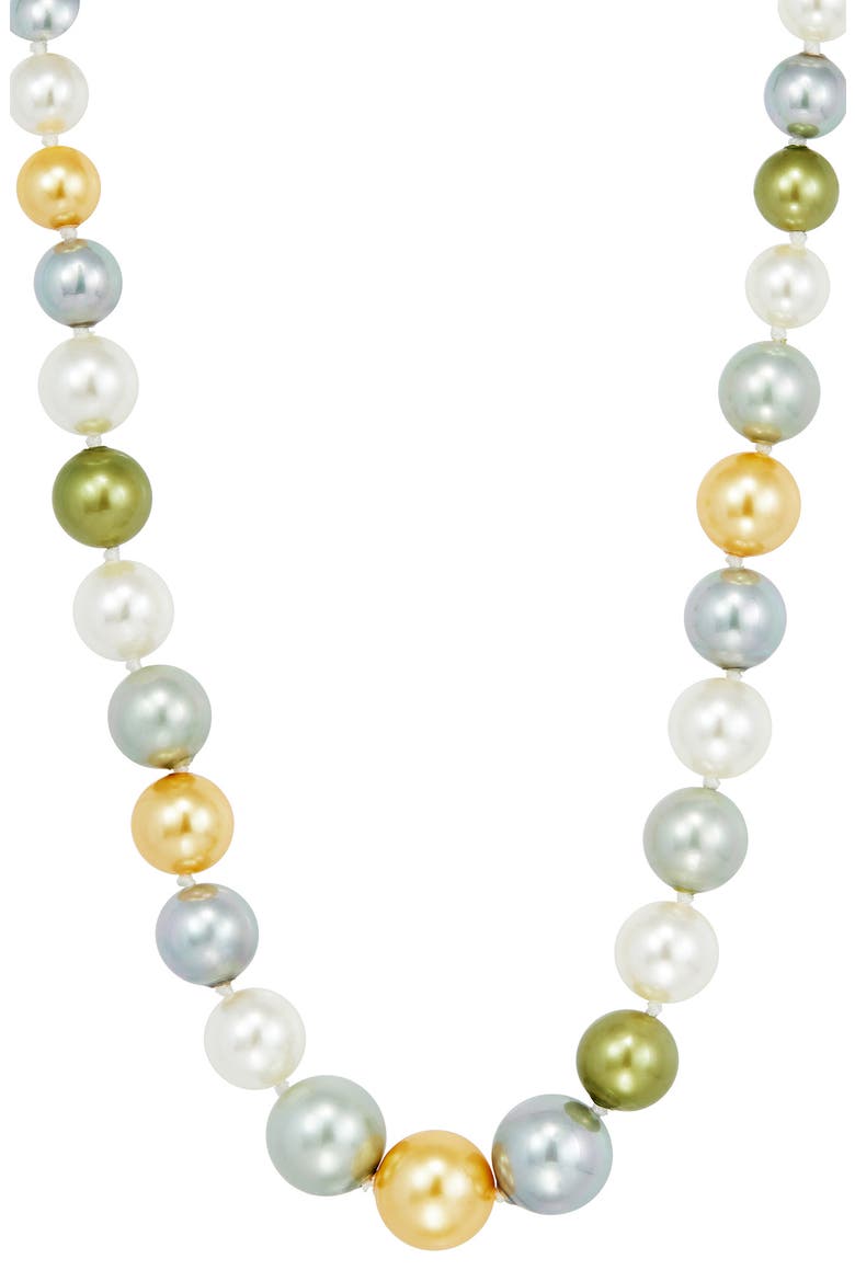 Multicolor Shell Pearl Necklace, Main, color, YELLOW