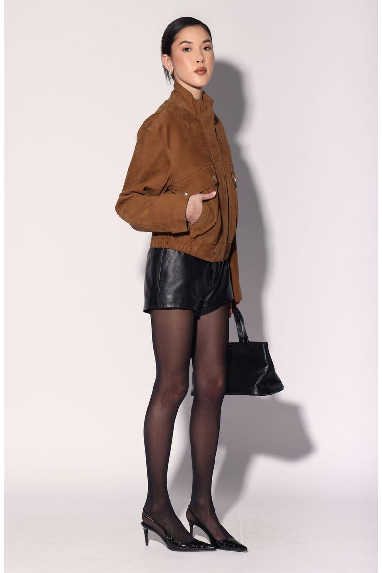 Maverick Jacket Nubuck Leather, Alternate, color, Brown