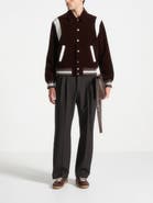 Manière De Voir Nico Velvet & Satin Varsity Jacket