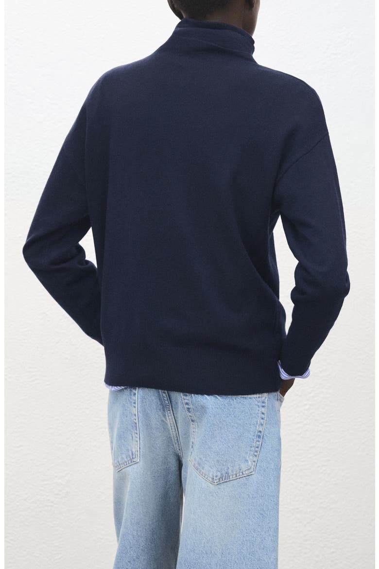 Draped Turtleneck Sweater, Alternate, color, NAVY