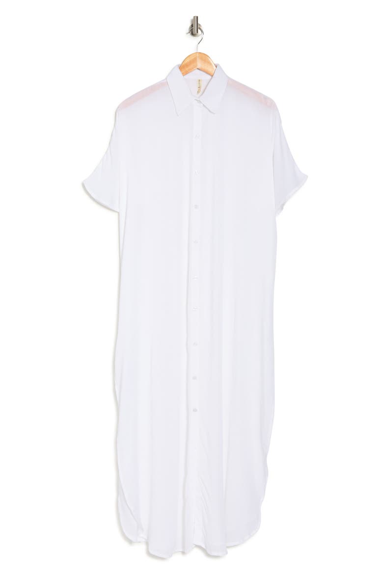 Long Shirt Cover-Up Dress, Alternate, color, WHITE