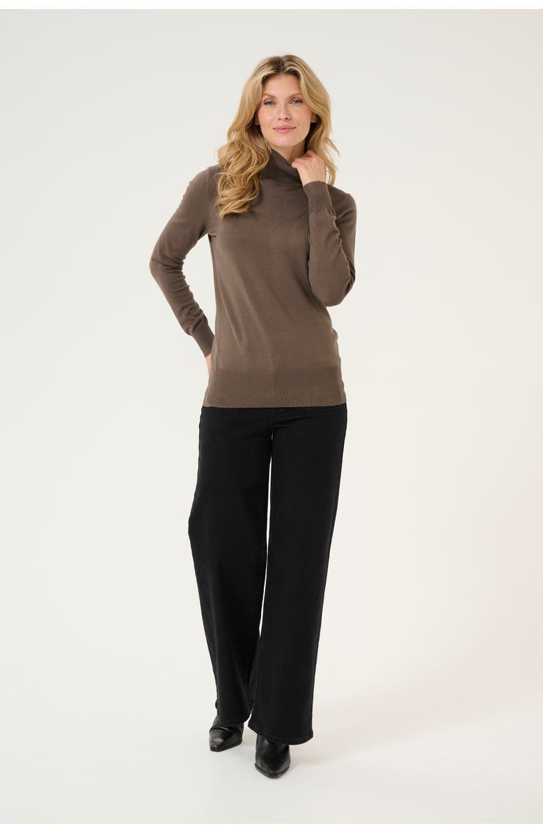 Kaffe Astrid Roll Neck Jumper, Alternate, color, Major Brown