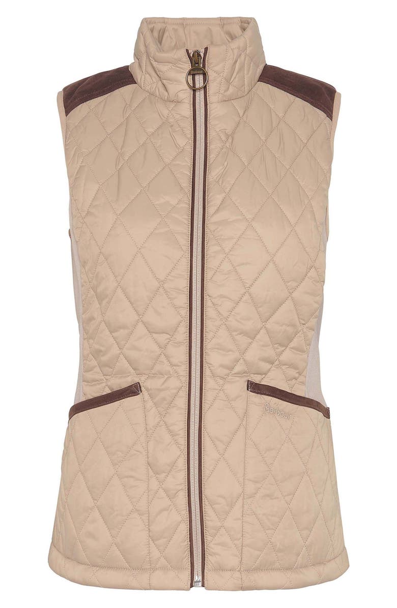Barbour High Field Quilted Gilet Vest, Alternate, color, Sand Dune/ Gardenia