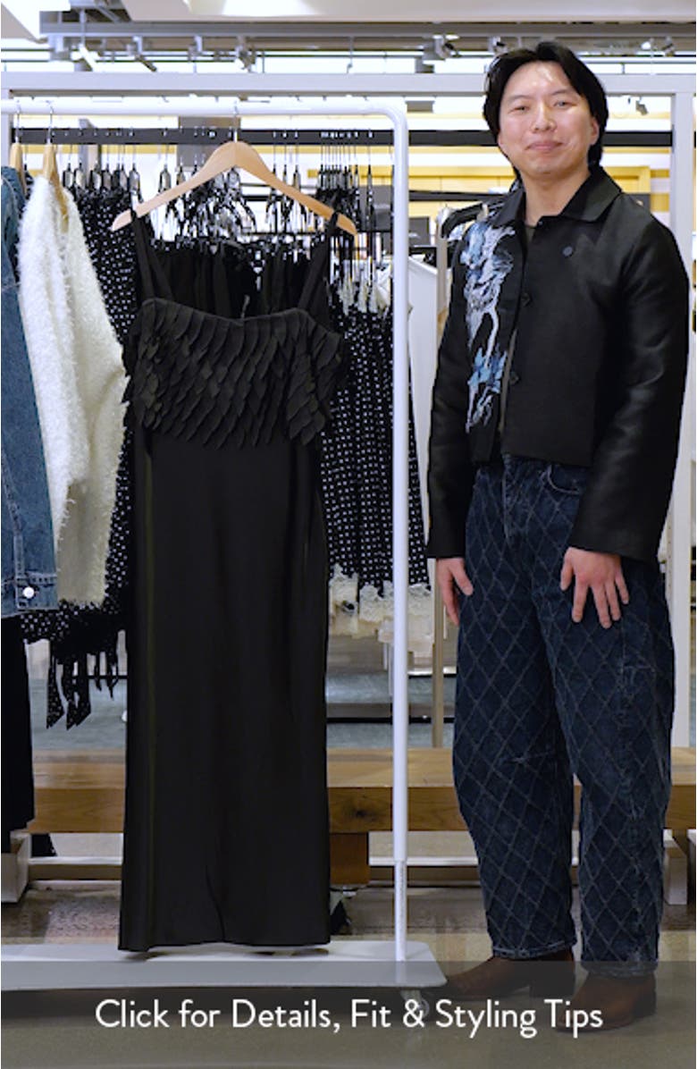 Dalaster Faux Feather Bodice Maxi Dress, sales video thumbnail