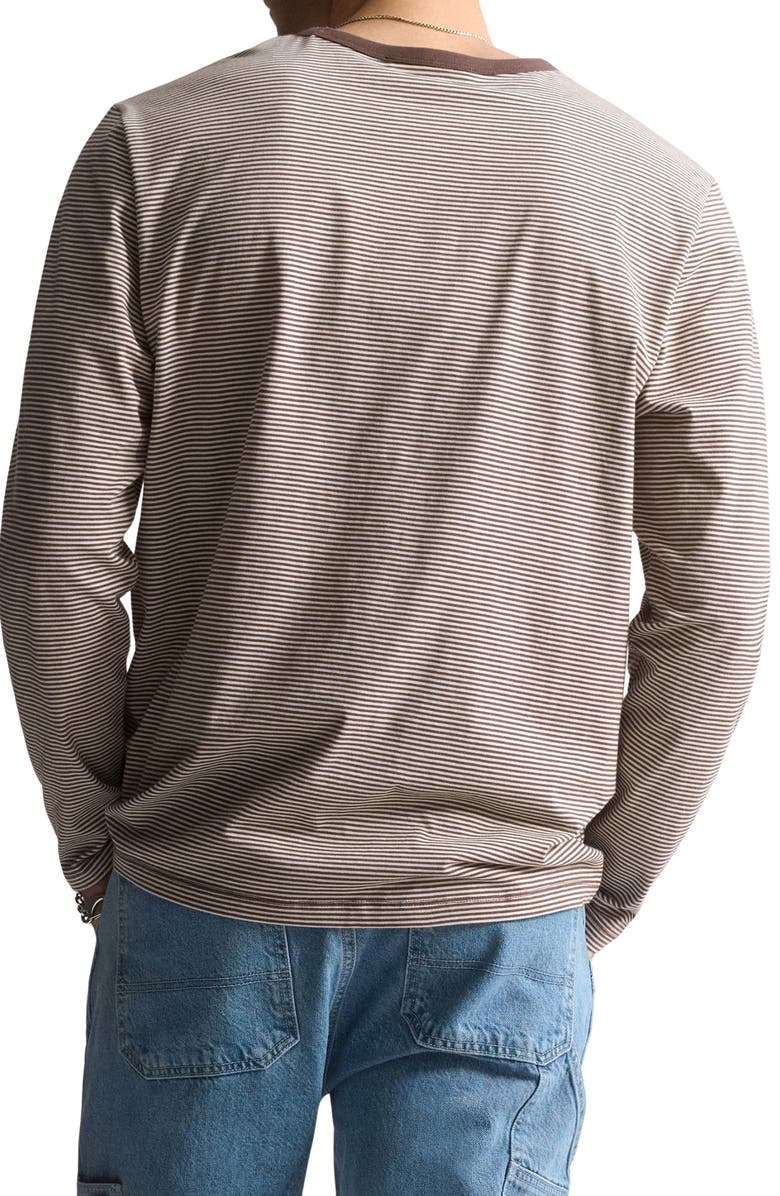 Brooklyn Industries Stripe Ringer Long-Sleeve T-Shirt, Alternate, color, Chocolate Martini Stripe