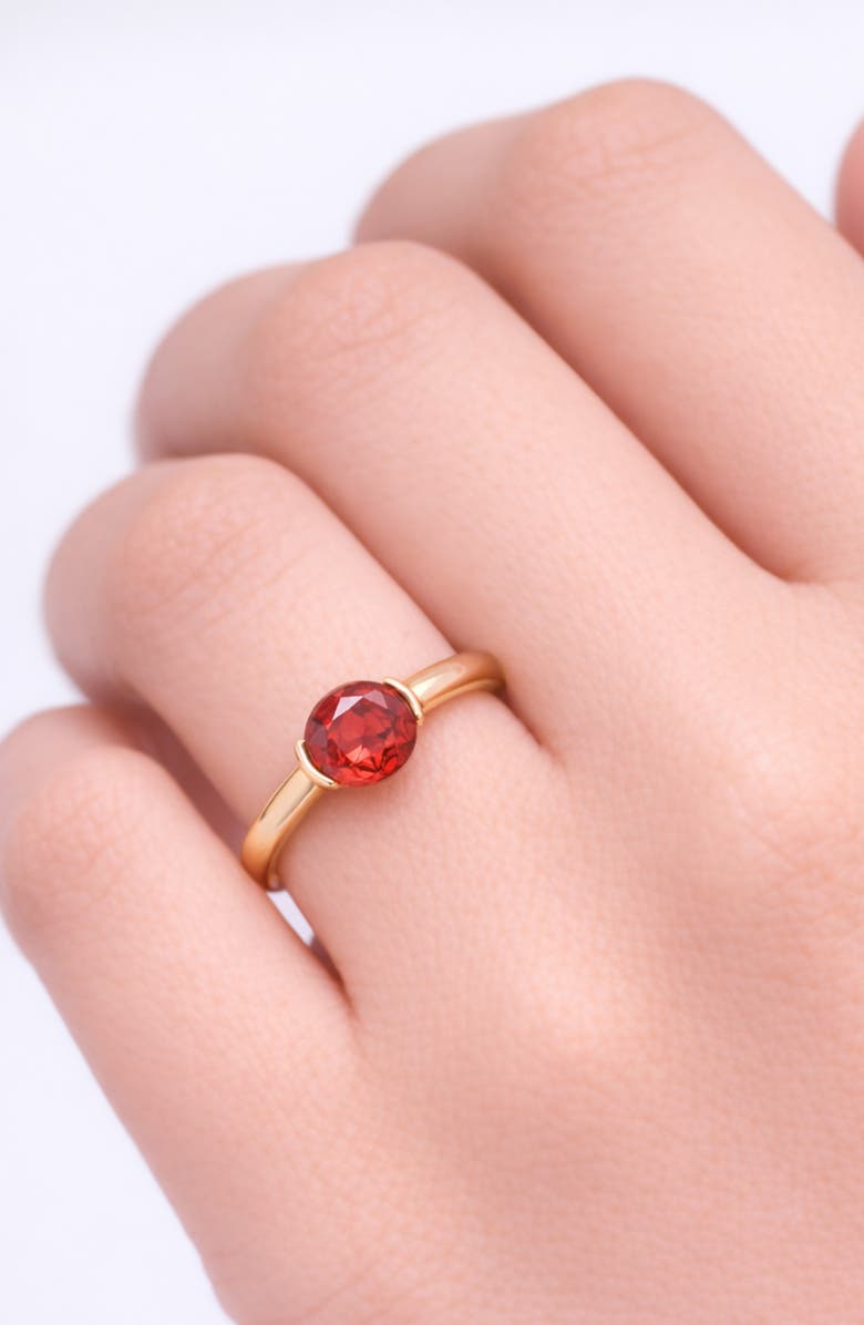 Argento Vivo Sterling Silver Garnet Ring, Alternate, color, Gold