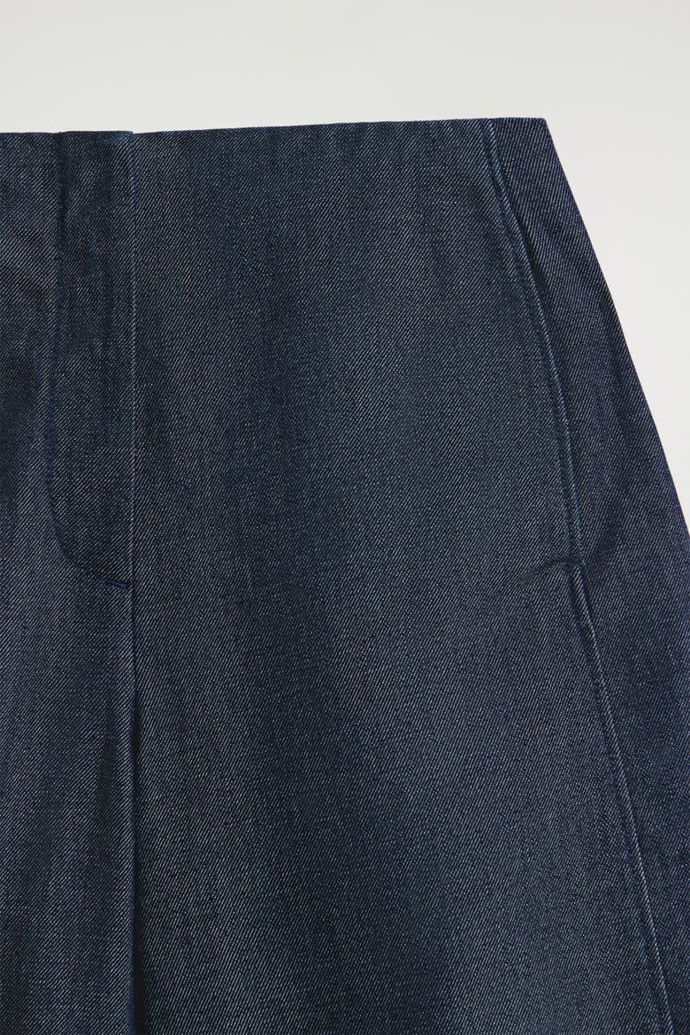 Raw Denim Cropped Barrel-Leg Pants, Alternate, color, INDIGO