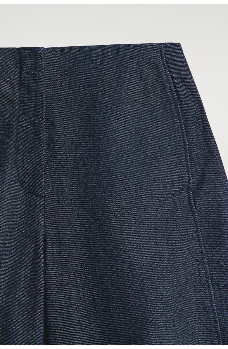 COS Raw Denim Cropped Barrel-Leg Pants, Alternate, color, Indigo