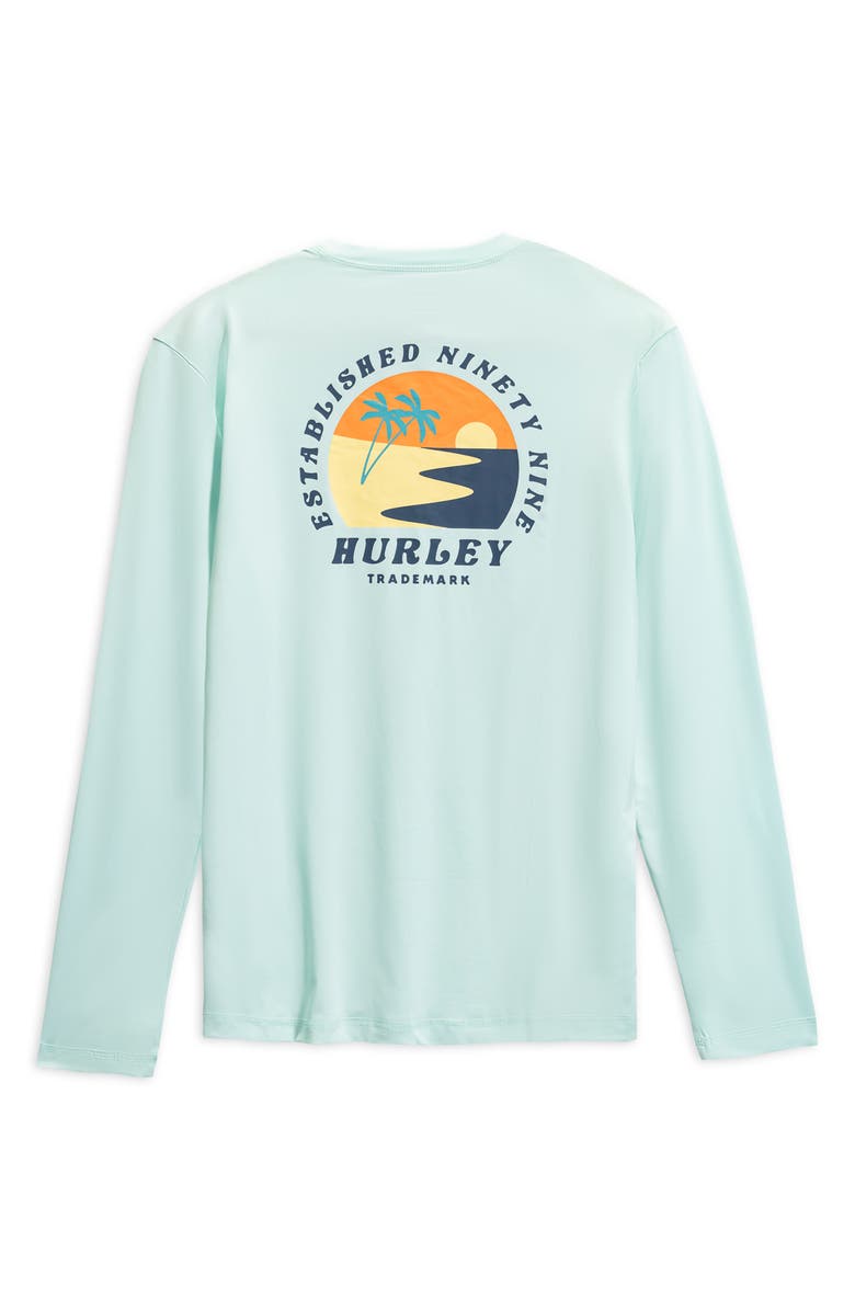 Hurley Sun Logo Long Sleeve UPF 50+ Rashguard T-Shirt, Alternate, color, 