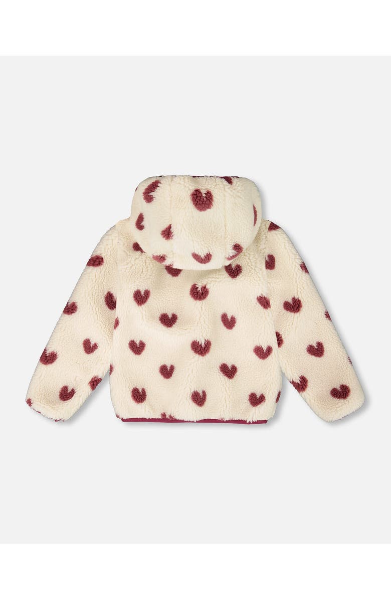 Deux par Deux Reversible Mid-Season Jacket Burgundy Heart, Alternate, color, Purple Plum