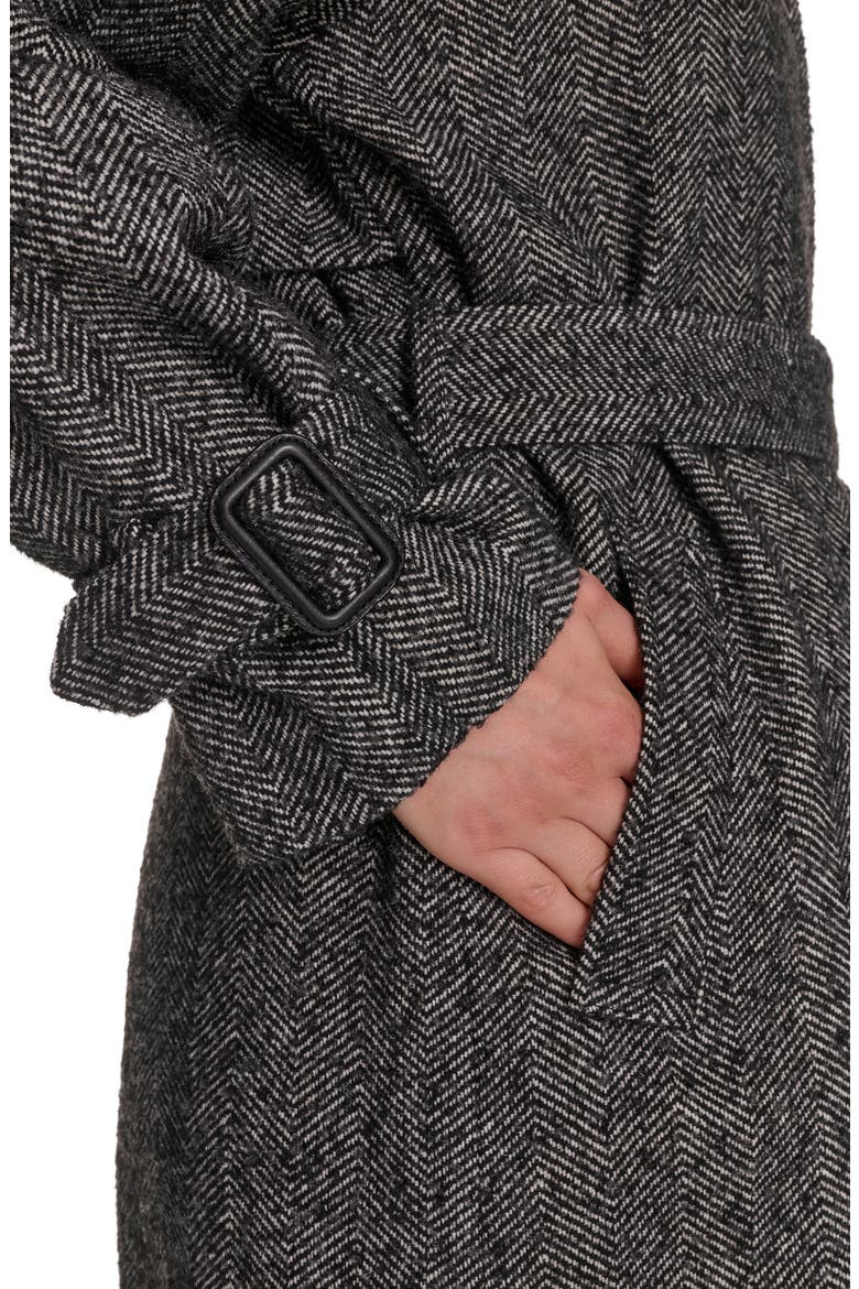 Belted Longline Coat, Alternate, color, HOUNDSTOOTH