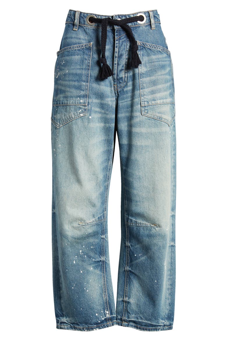 We the Free Moxie Mid Rise Barrel Jeans, Alternate, color, TIMELESS BLUE