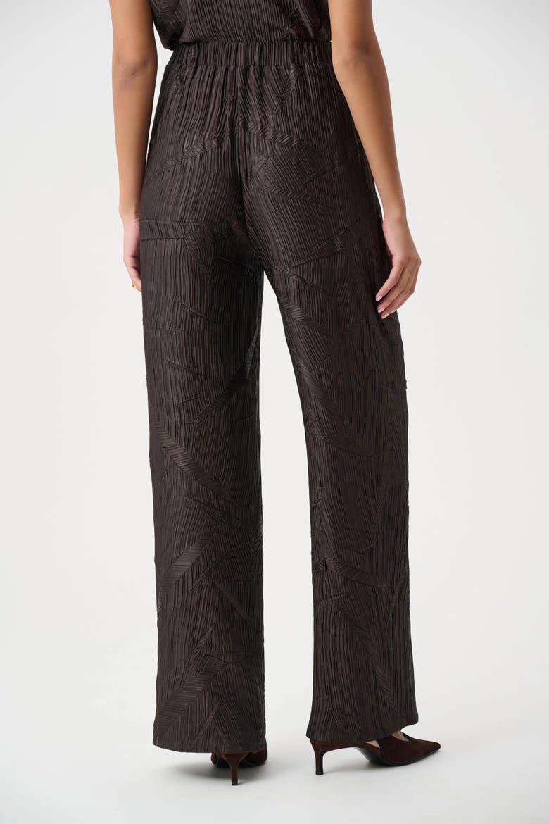 Pleated Satin Pull-On Wide-Leg Pants, Alternate, color, Mocha