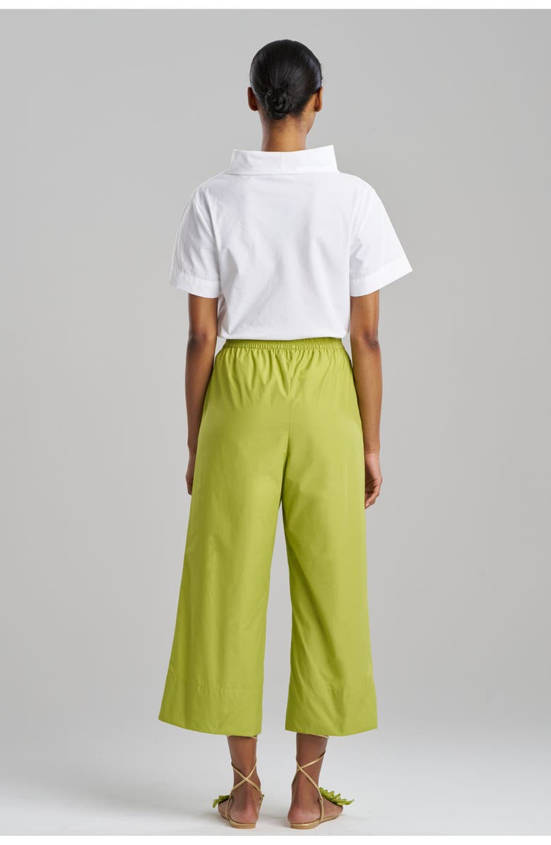 Natori TECHNO POPLIN Cropped Pants with Embroidery, Alternate, color, Pear
