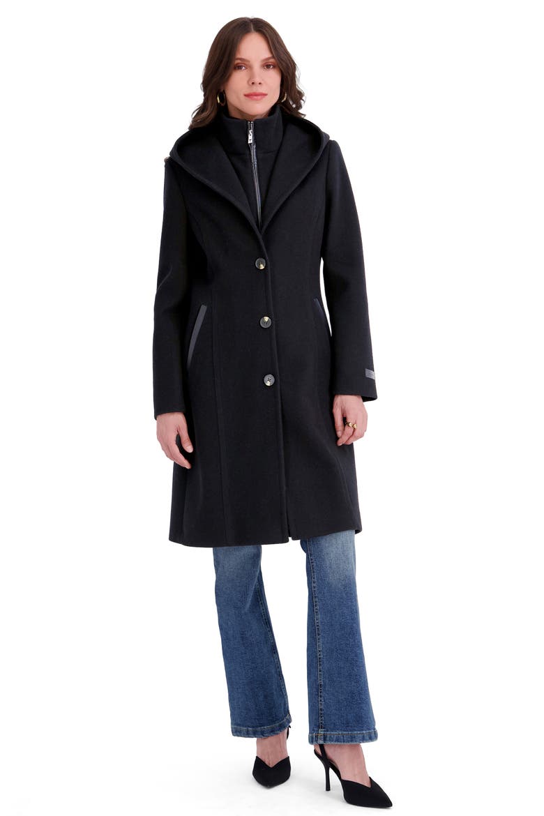 Hooded Bib Coat, Alternate, color, BLACK